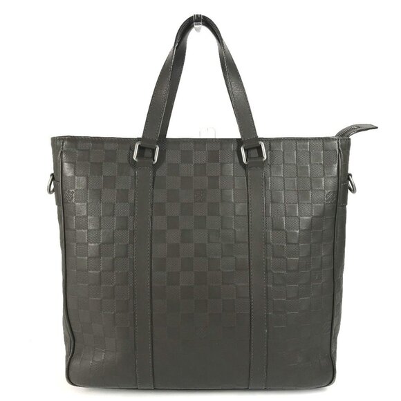 LOUIS VUITTON Brown Damier Leather Tote Bag